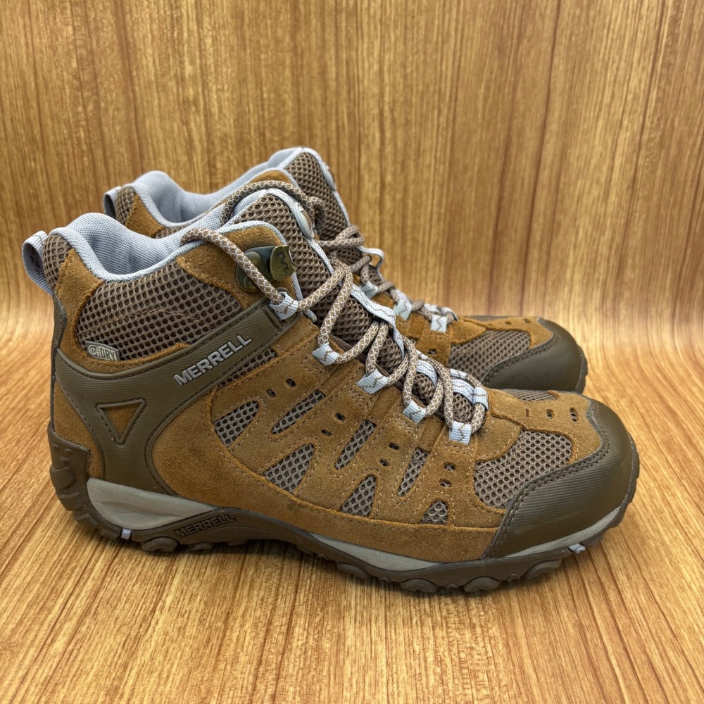 Merrell Hiking Boots Womens 8.5 Brown M-Select DRY Waterproof Otter Aleutian